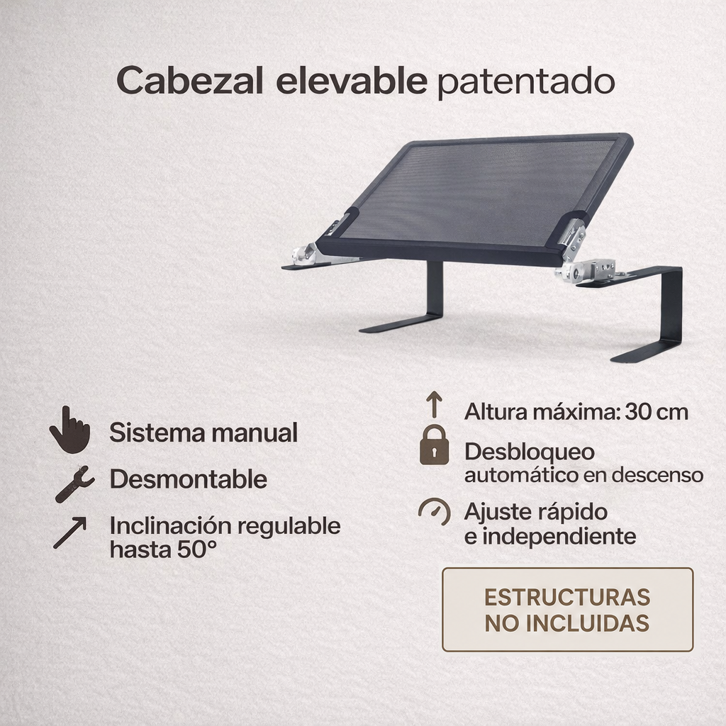COLCHÓN LIFT 1.2  · Estructuras no incluidas ·